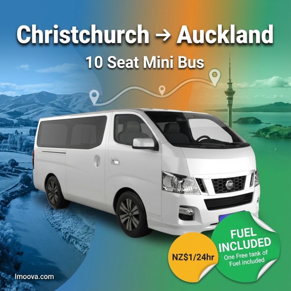 10 Seat Mini Bus - Christchurch to Auckland