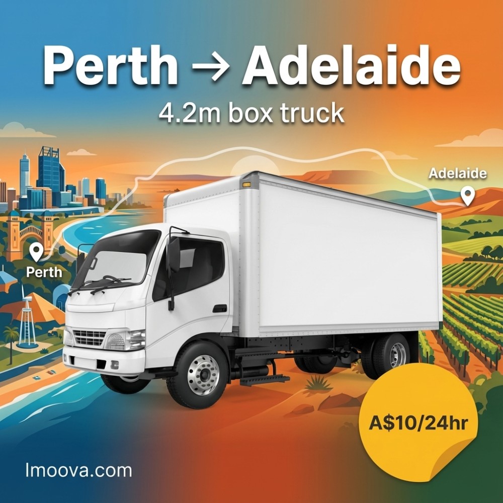 4.2m box truck available for relocation from Perth to Adelaide