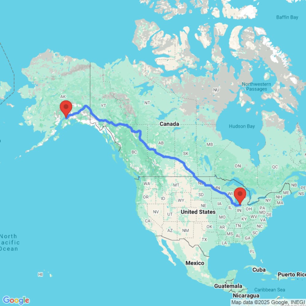 Trip between Elkhart and Anchorage