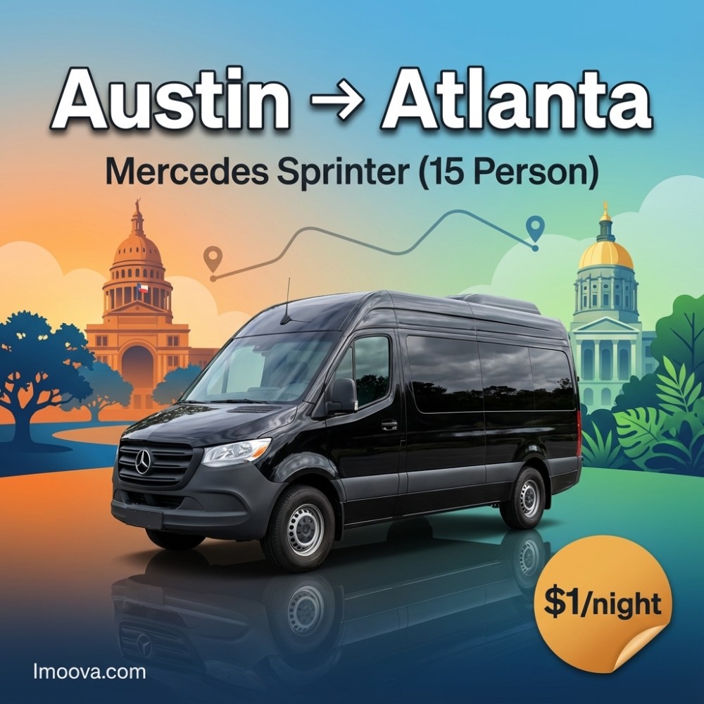 Mercedes Sprinter (15 Person) available for relocation from Austin to Charlotte