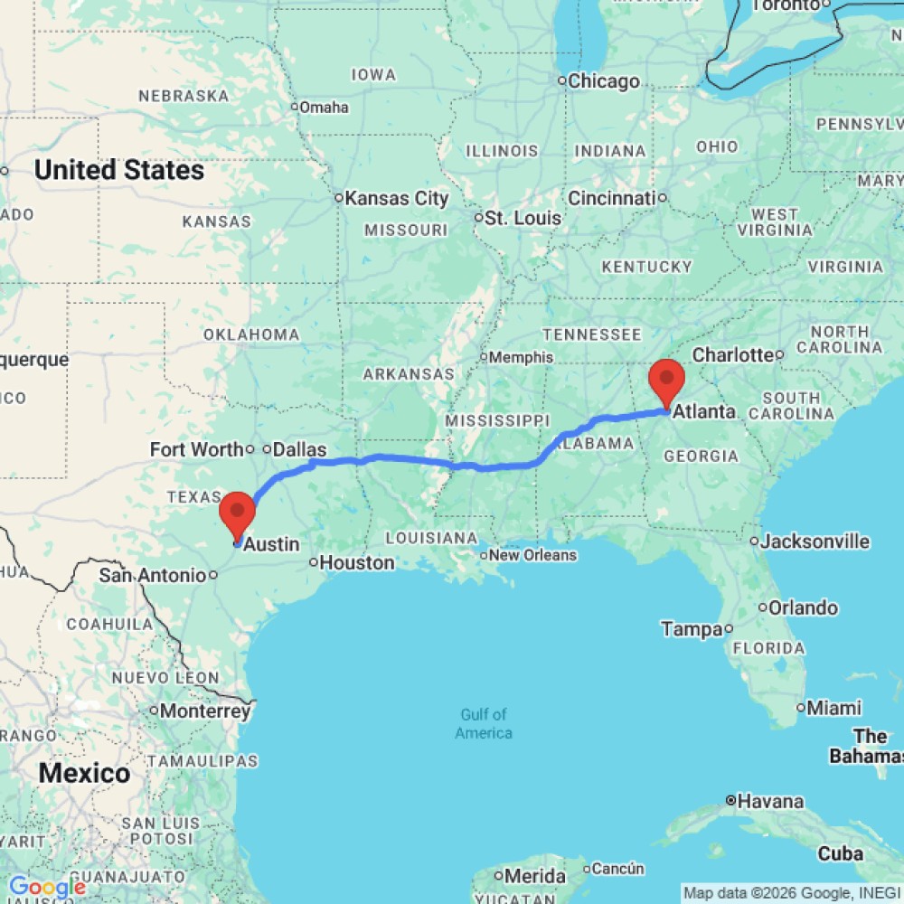 Trip between Austin and Atlanta