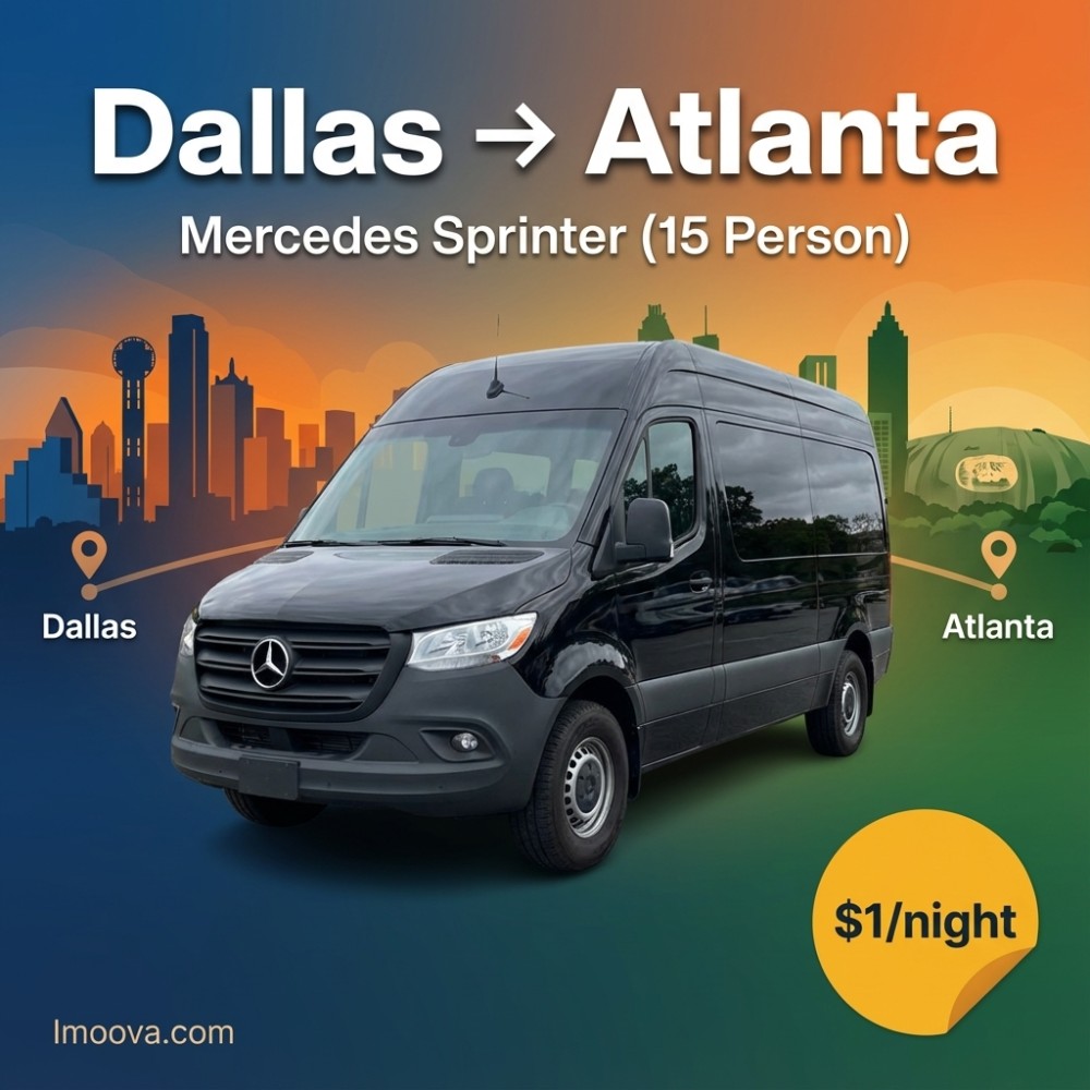 Mercedes Sprinter (15 Person) available for relocation from Dallas to Atlanta
