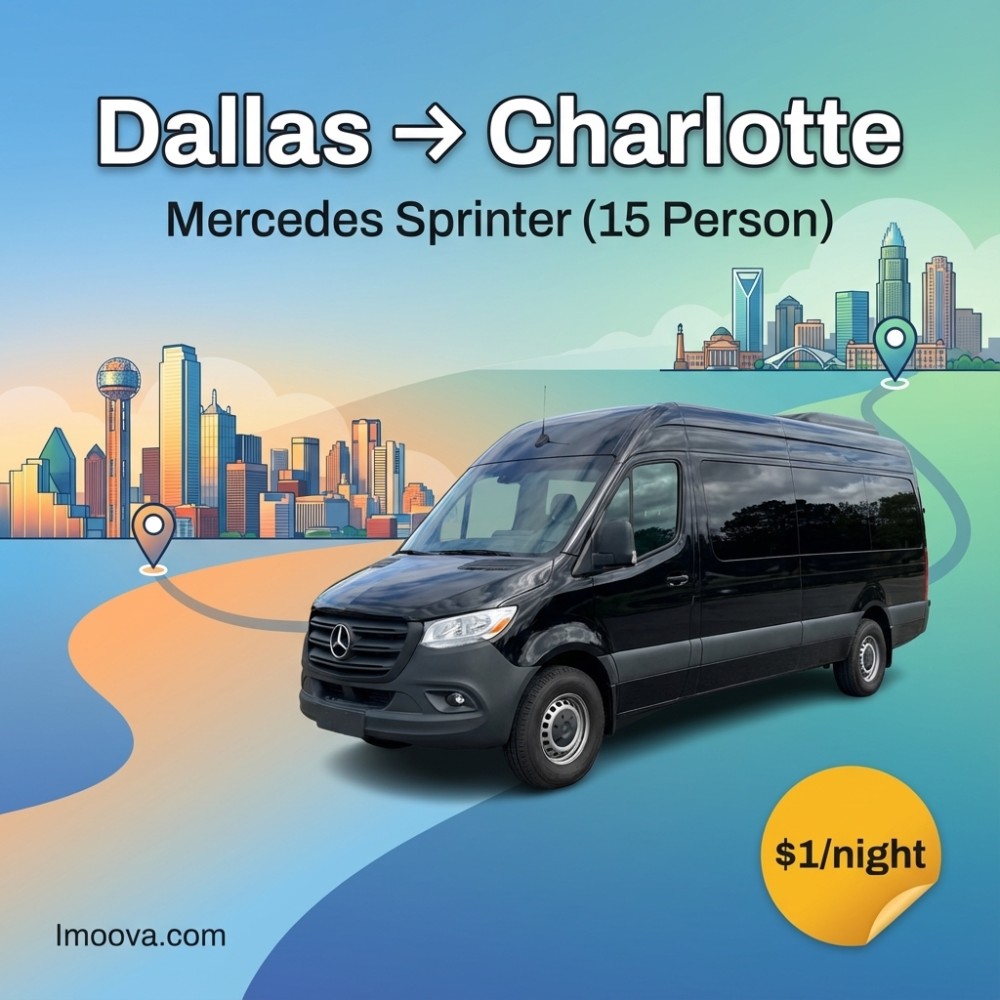 Mercedes Sprinter (15 Person) available for relocation from Dallas to Charlotte