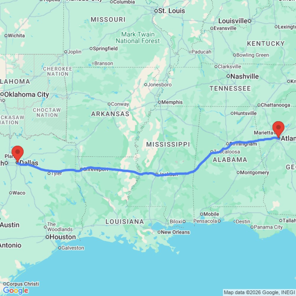 Trip between Dallas and Atlanta