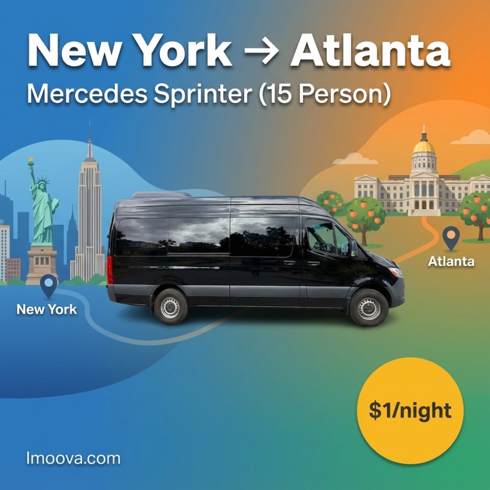 Mercedes Sprinter (15 Person) available for relocation from New York to Atlanta