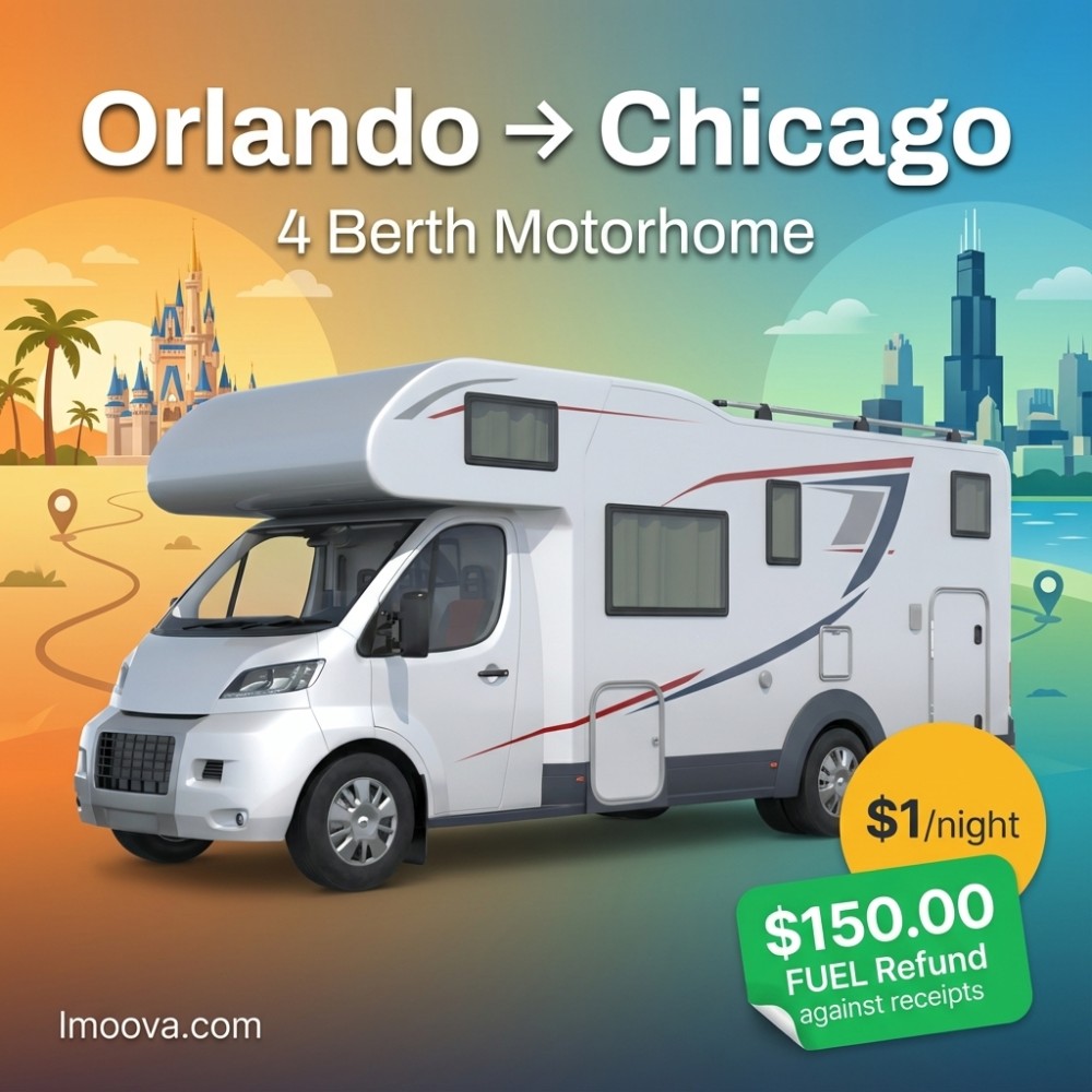 4 Berth Motorhome available for relocation from Orlando to Chicago