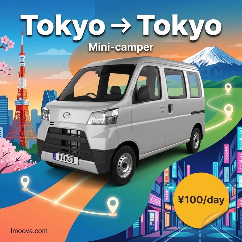 Mini-camper available for relocation from Tokyo to Tokyo
