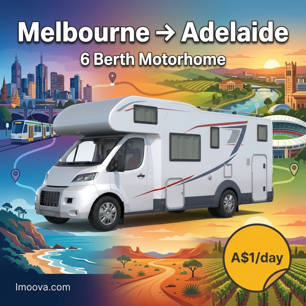6 Berth Motorhome available for relocation from Melbourne to Adelaide