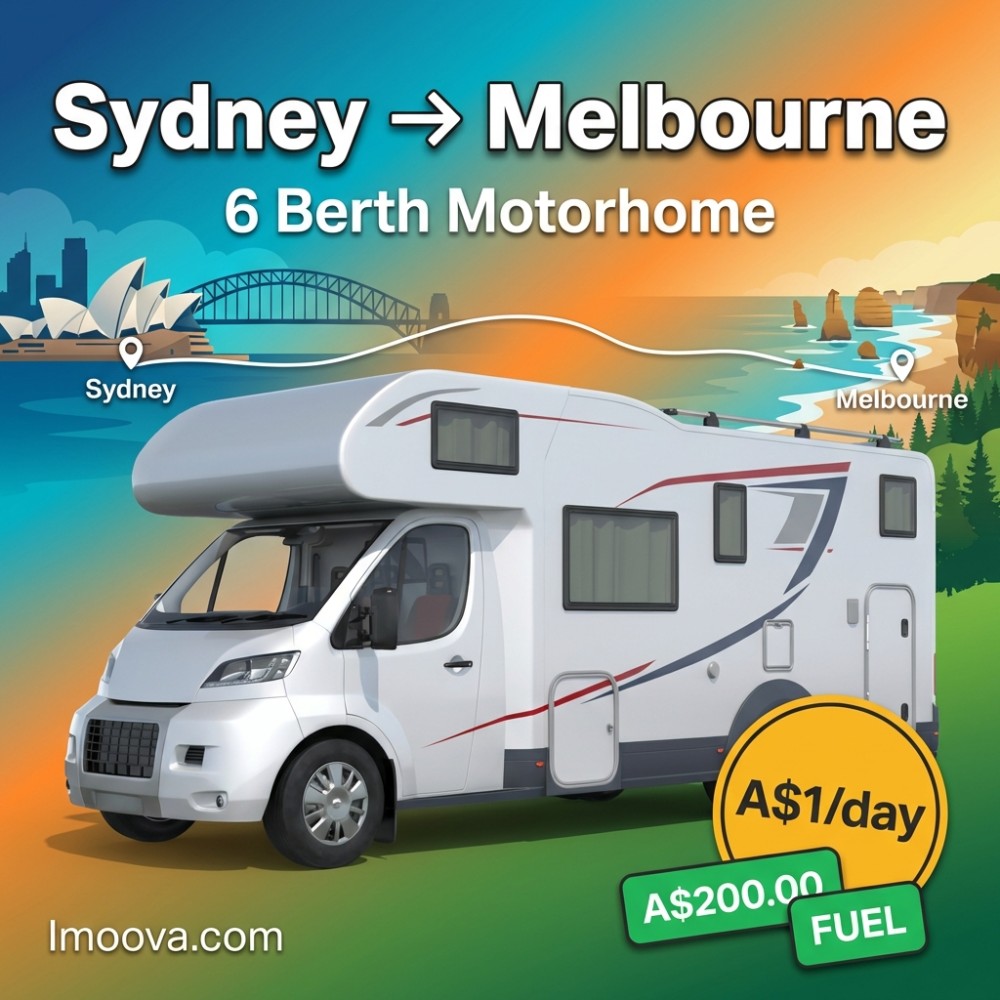6 Berth Motorhome available for relocation from Sydney to Melbourne