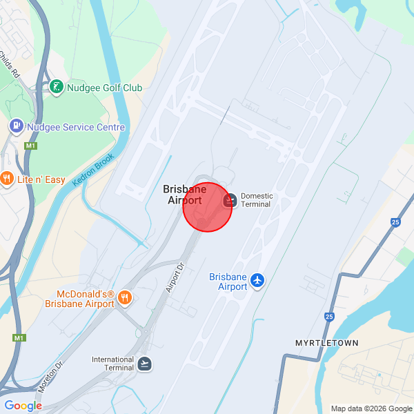 Map of pickup location at Brisbane Airport